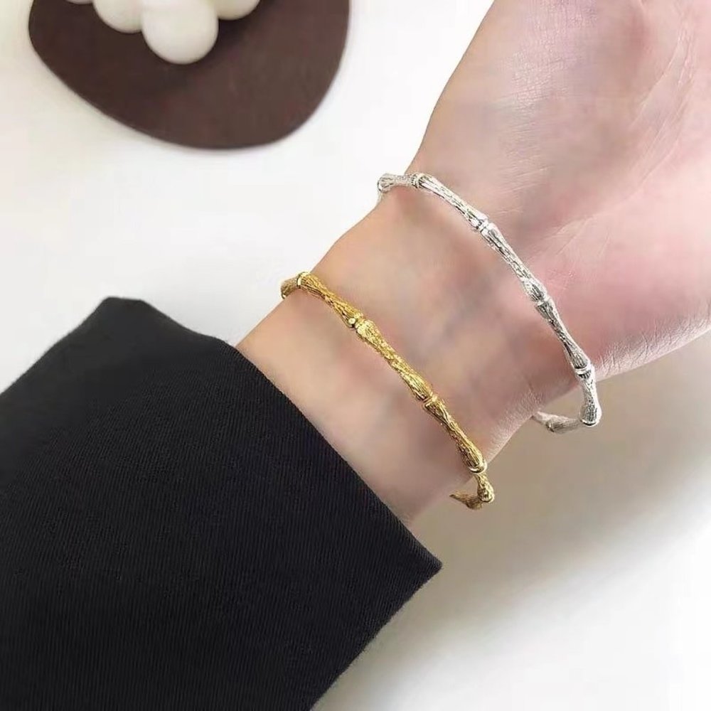 Cute Silver / Gold Bone Shape Adjustable Cuff Bracelets - Picture 5 of 7